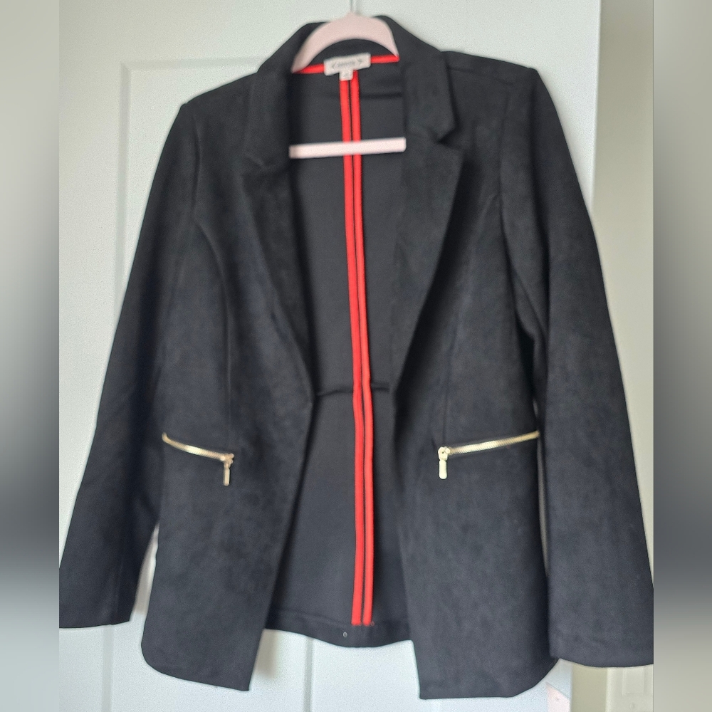 NWT Nanette Lepore Black Faux Suede Blazer Size S Business Casual Night Out Work - Picture 10 of 12